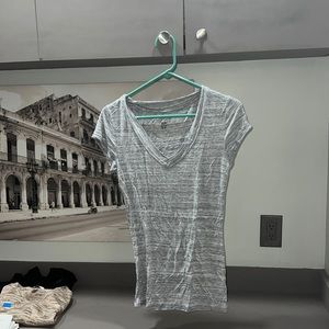 Gray V-Neck Top